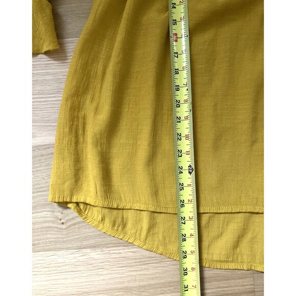 Mustard Yellow Smock Off Shoulder XL? Blouse 3/4 Bell Sleeve Fairy Boho Peasant - Picture 11 of 11